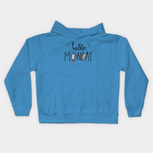 Cute Lettering Quote Monday With Character Design Kids Hoodie